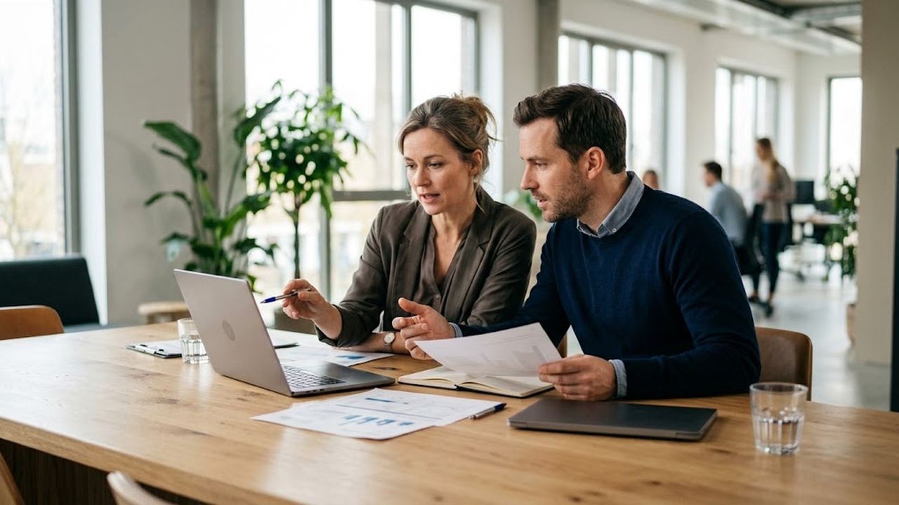 Business manager reviewing a flagged high-value purchase order before approval